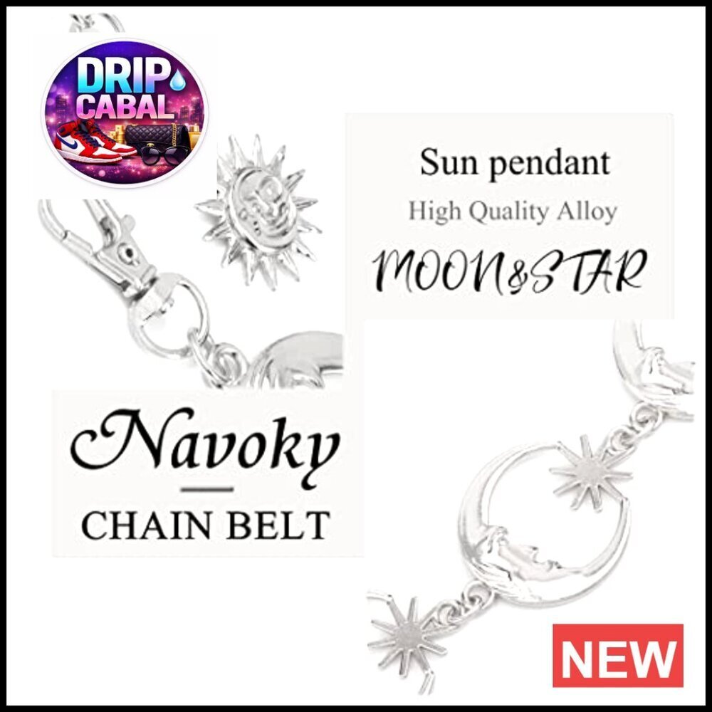 Moon Star Pendant Waist Chain Adjustable Body Jewelry Y2K Chic Party Wear - Picture 6 of 7